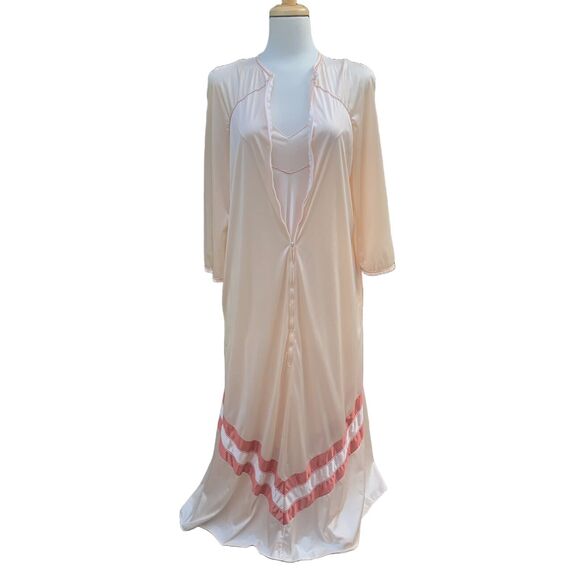 Vassarette Other - Vintage Vassarette Peignoir Sz M Nightgown Robe 2 Piece Retro 70’s MCM Boudoir